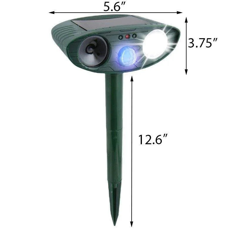 Ultrasonic Chipmunk Repeller - Solar-Powered Deterrent for Quick Chipmunk Control (Results in 48 Hours)