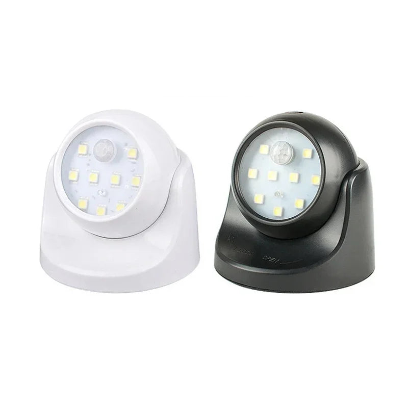 Wireless LED Spotlight with Motion Sensor – 360° Rotatable, Energy-Efficient Lighting