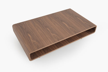Flowwood Coffee Table with Shelf in Sleek Walnut