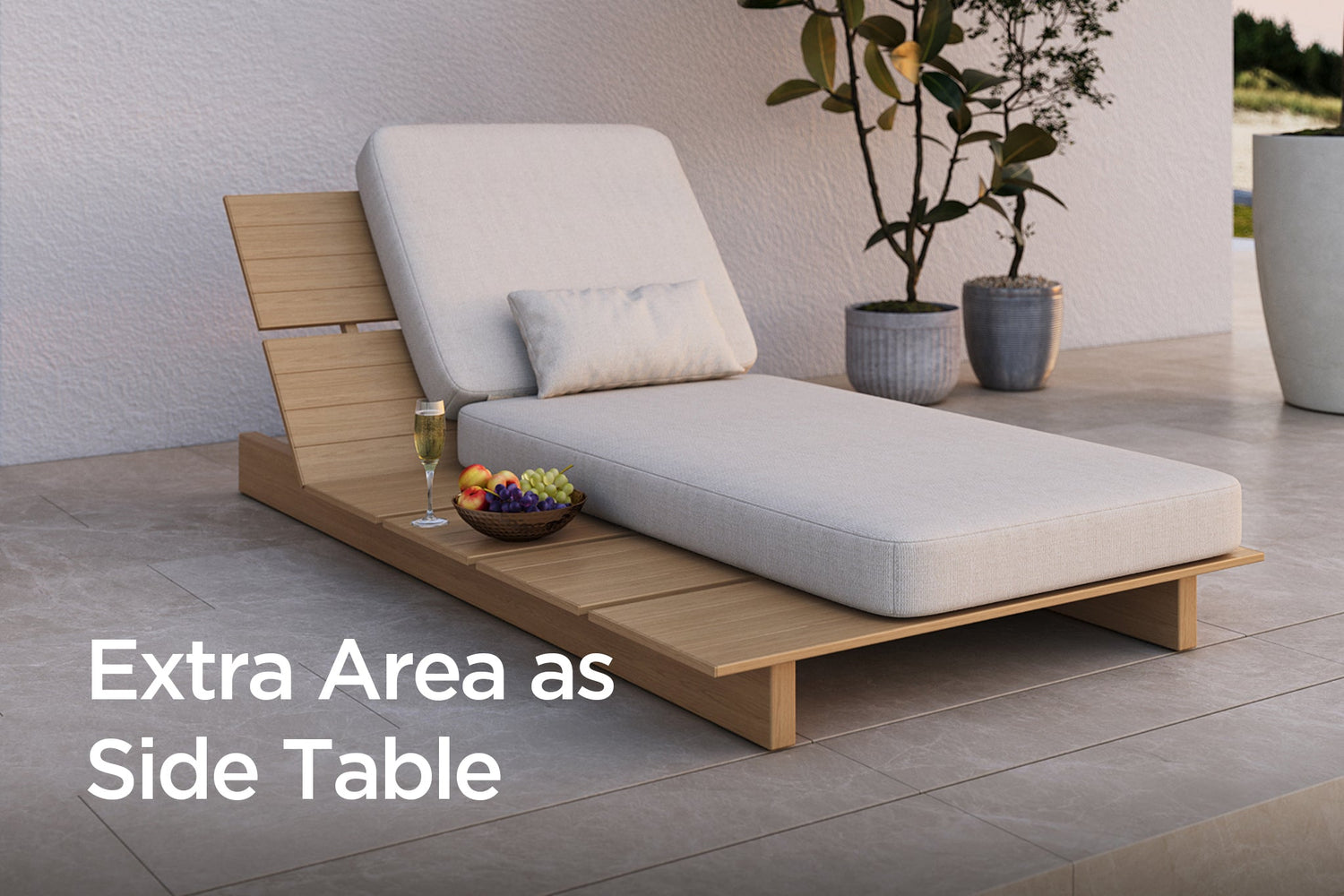 Zenro Outdoor Aluminum Chaise Lounge with Cushion