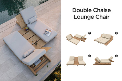 Zenro Outdoor Aluminum Chaise Lounge with Cushion