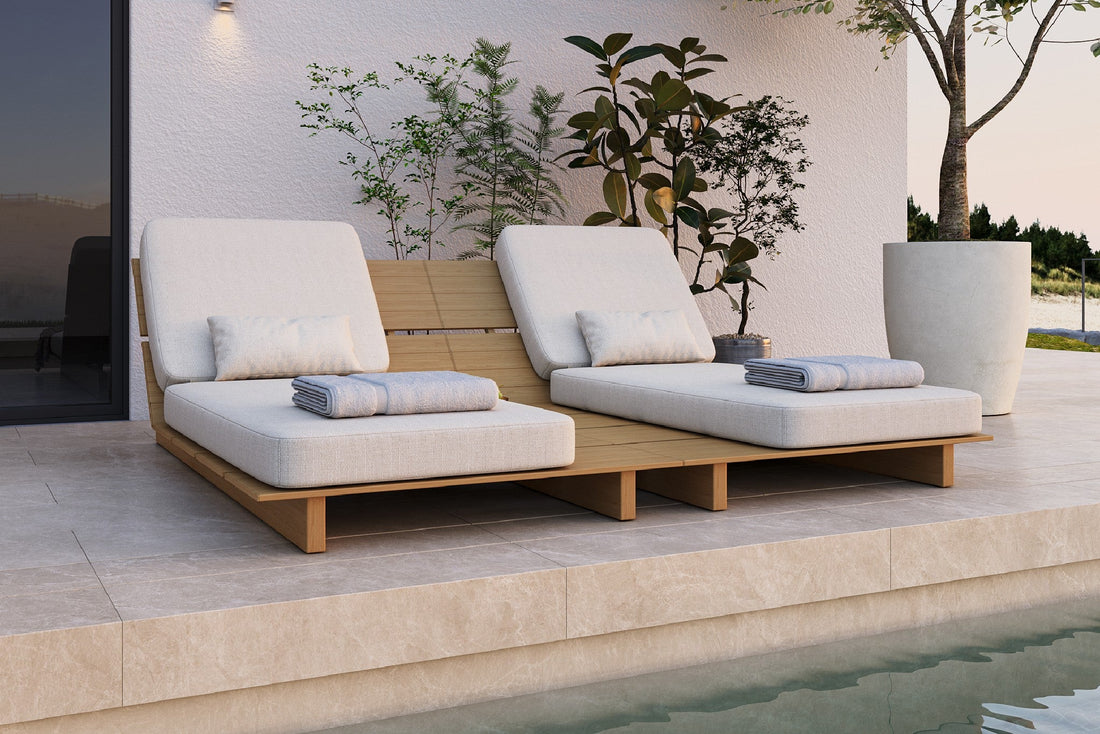 Zenro Outdoor Aluminum Chaise Lounge with Cushion