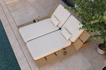 Zenro Outdoor Aluminum Chaise Lounge with Cushion