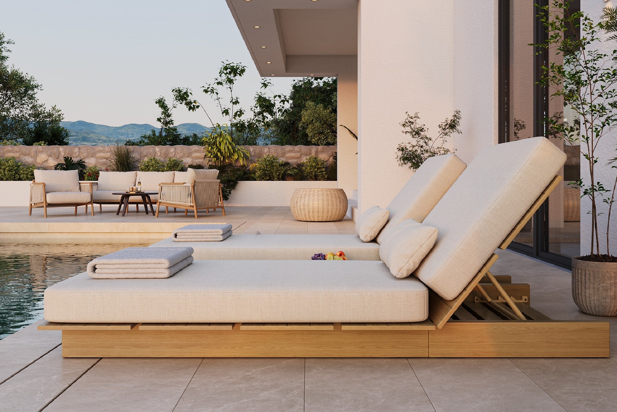 Zenro Outdoor Aluminum Chaise Lounge with Cushion