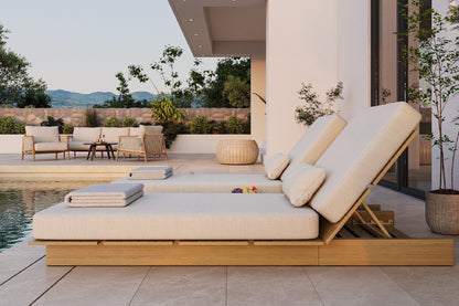 Zenro Outdoor Aluminum Chaise Lounge with Cushion