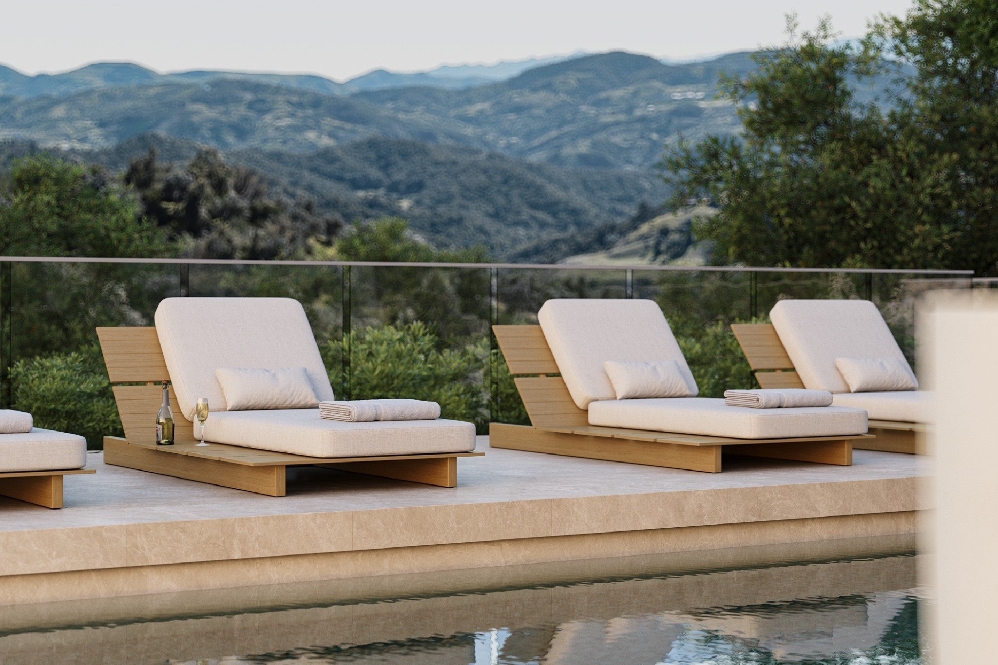 Zenro Outdoor Aluminum Chaise Lounge with Cushion