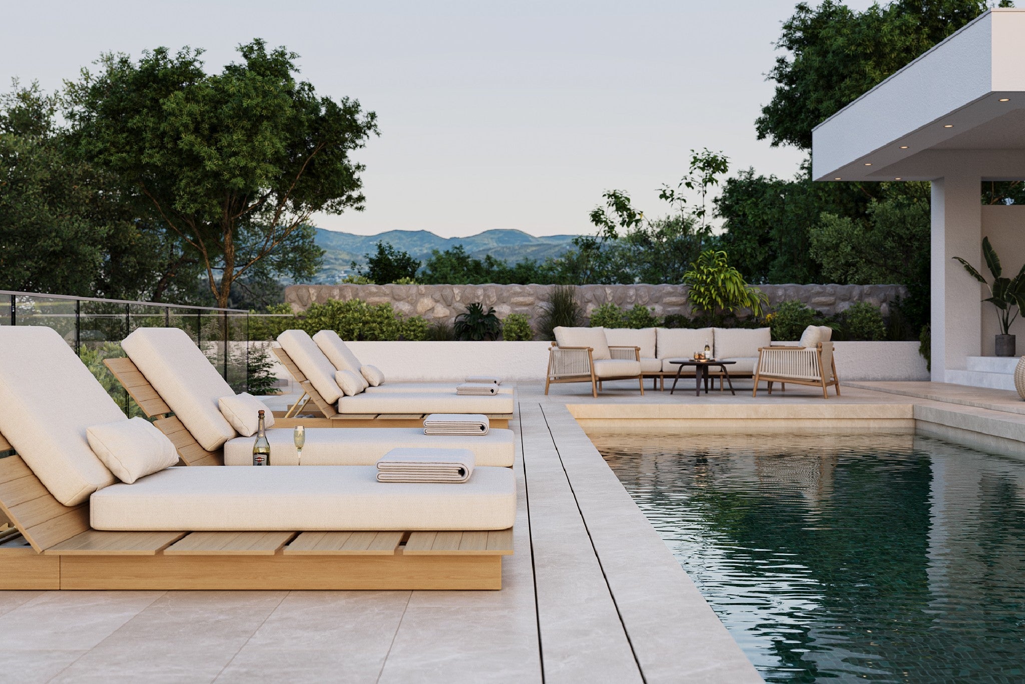 Zenro Outdoor Aluminum Chaise Lounge with Cushion