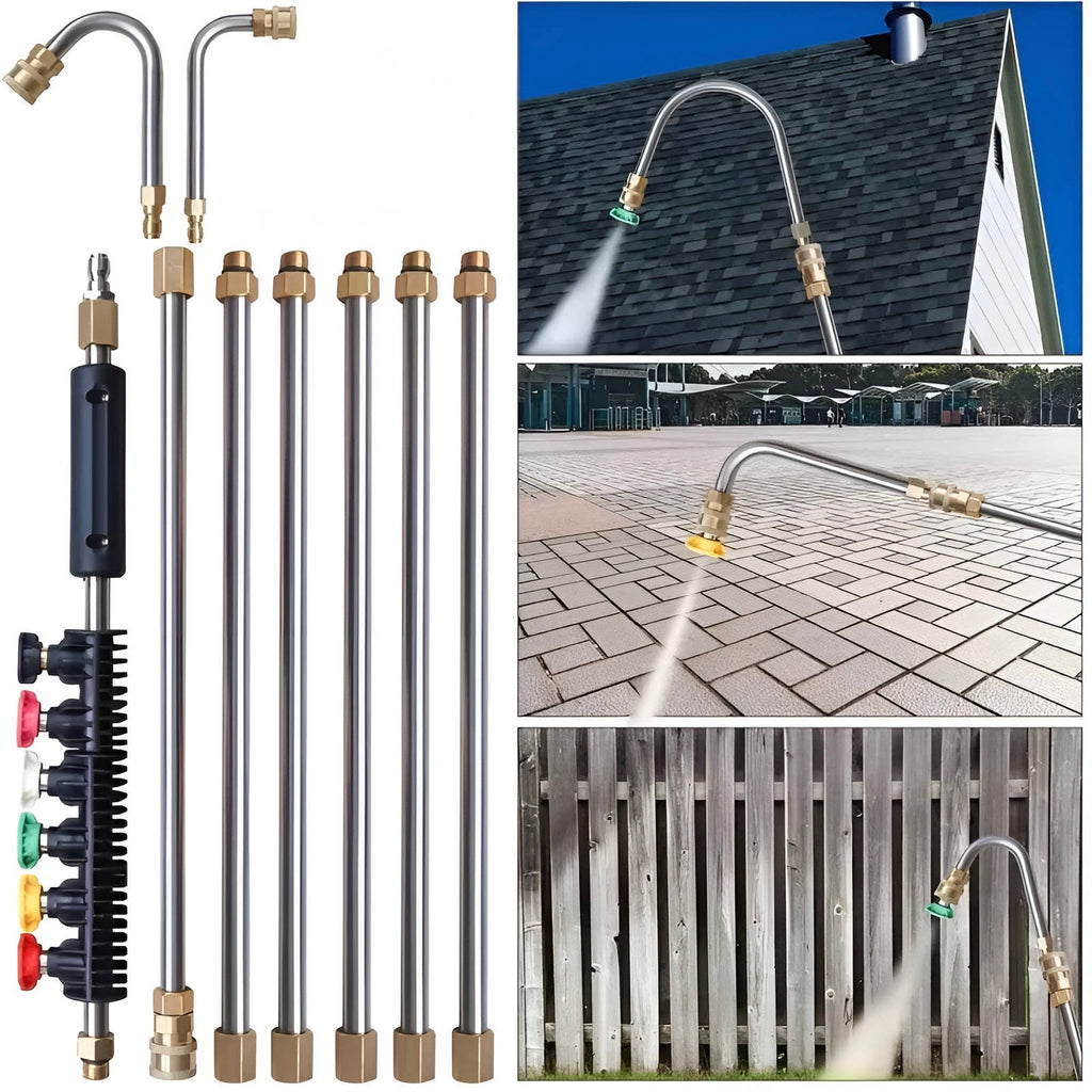4,000 PSI Telescoping Power Washer Extension Wand for Gutter, Roof Drainage & Wall Cleaning