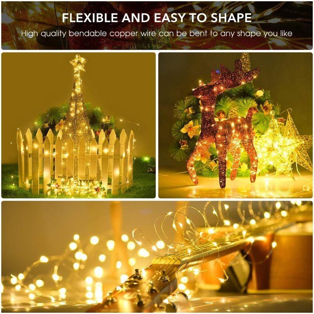 Outdoor Solar String Lights with Clear Cable