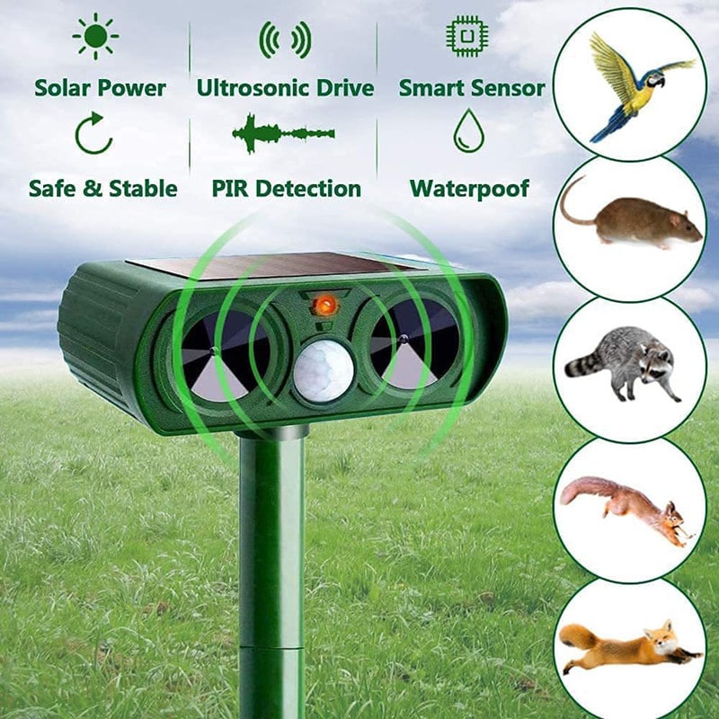 Solar-Powered Ultrasonic Animal Repeller