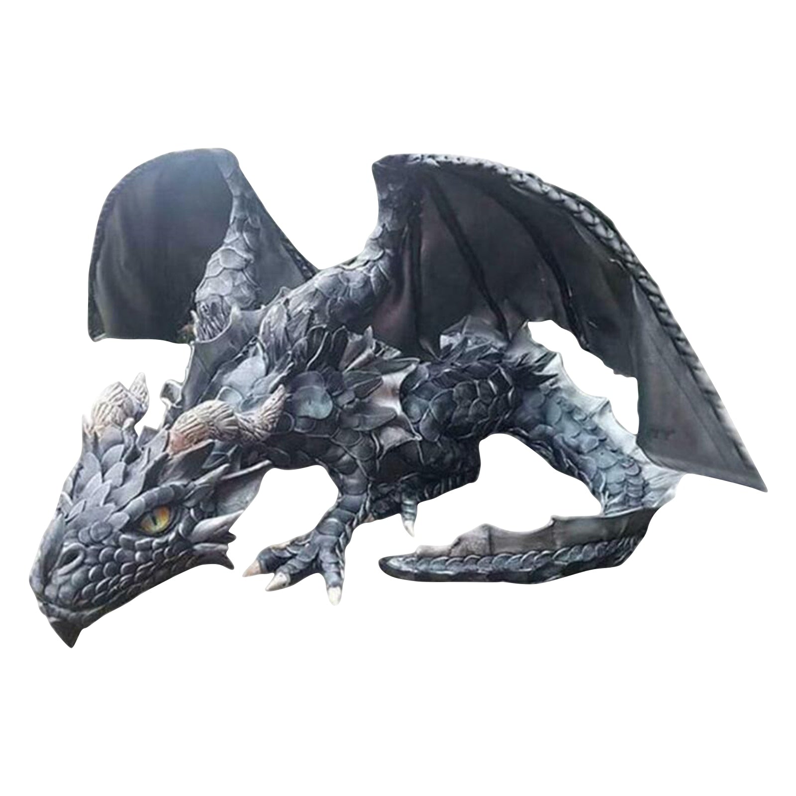 Crouching Dragon Guardian Statue – Dramatic Gothic Outdoor Decor