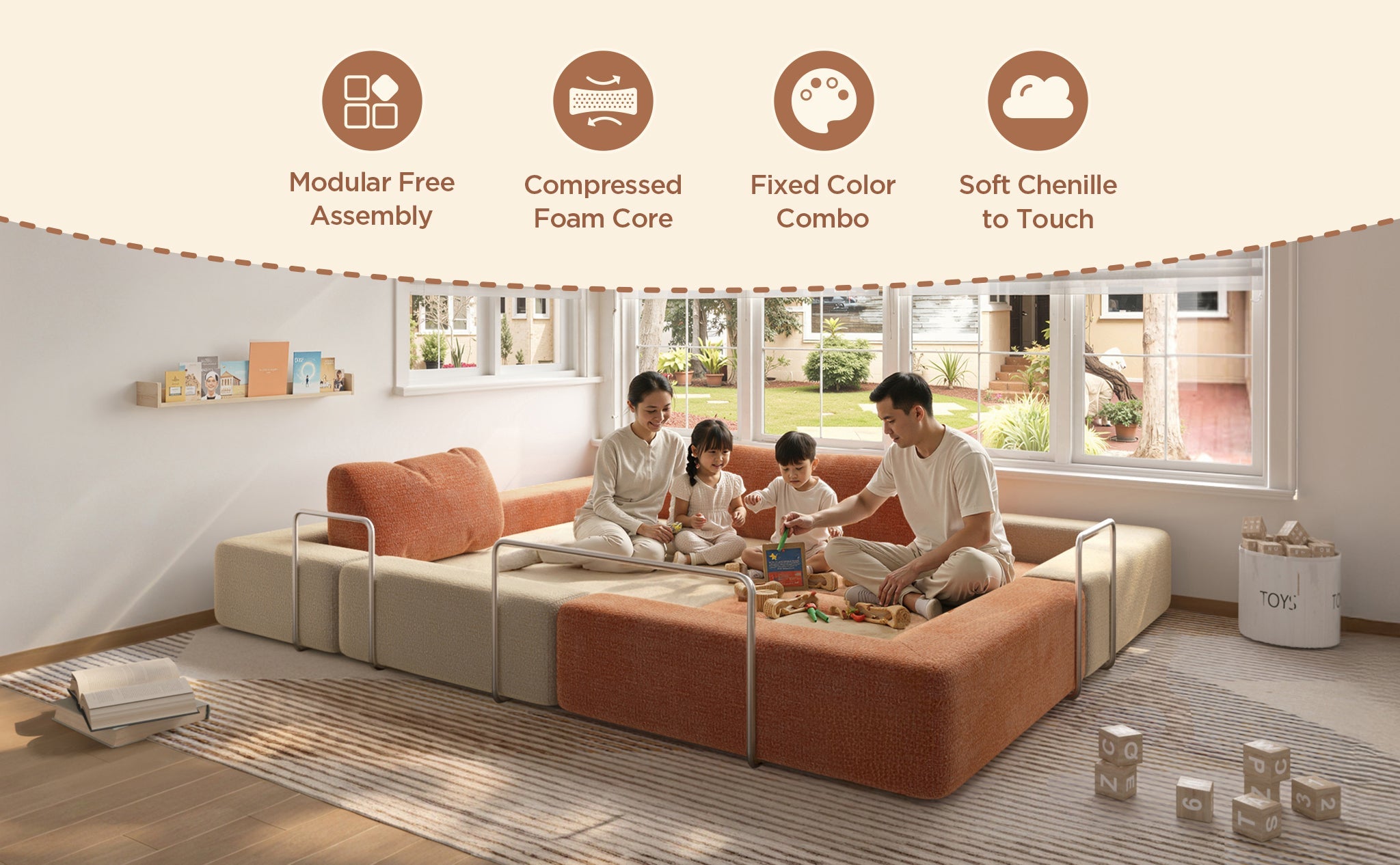 CushyLand Modular Kids Play Sofa