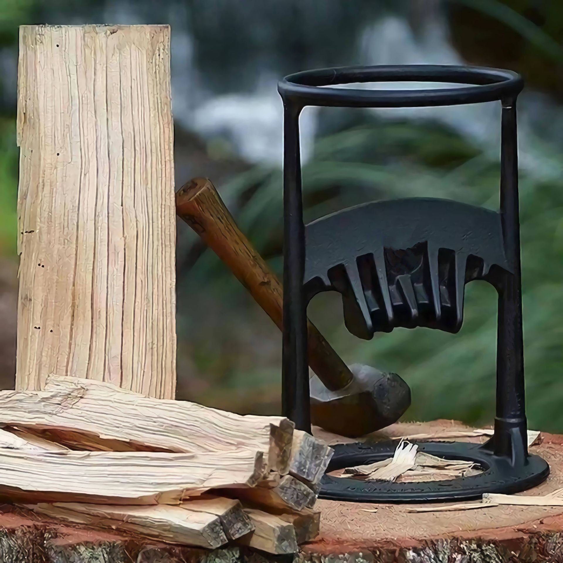 Heavy-Duty Cast Iron Manual Firewood Splitter