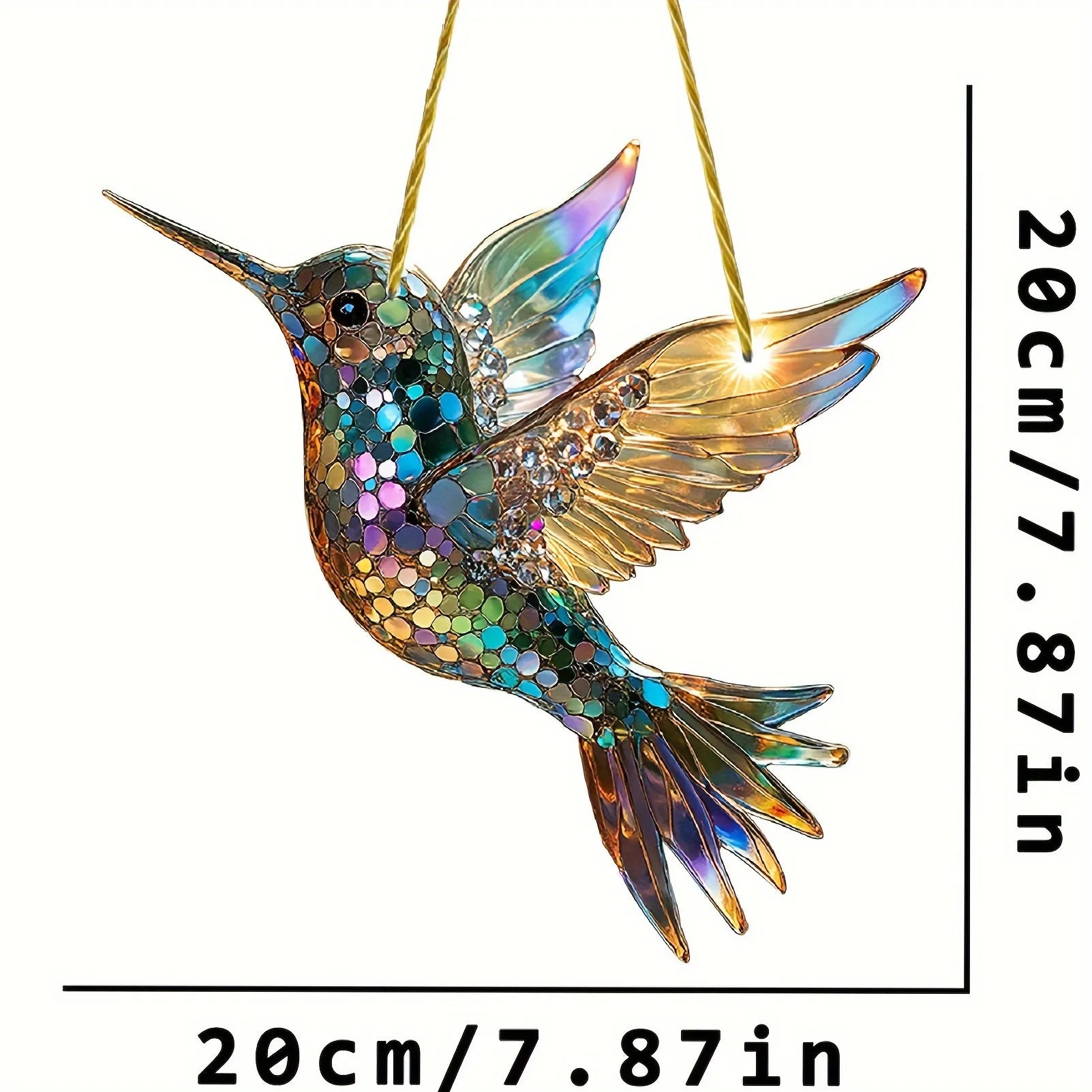 Colorful Hummingbird Suncatcher for Window - Vibrant Hanging Decoration