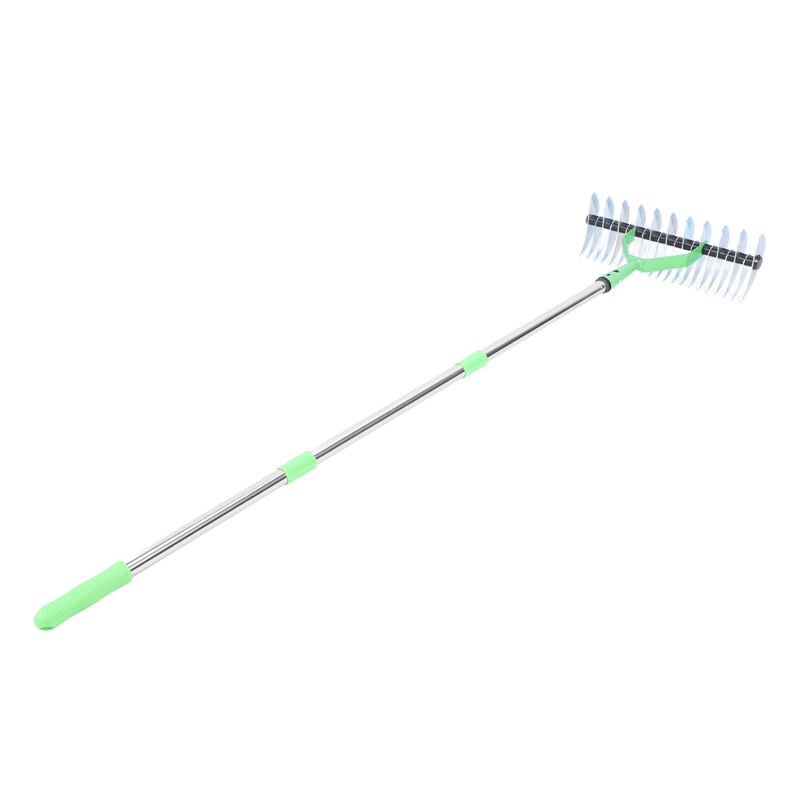Extended-Reach Thatch Rake for Easy Dethatching of Dead Grass