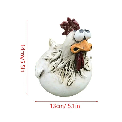 Whimsical Chicken Fence Decor – Resin Garden Statues