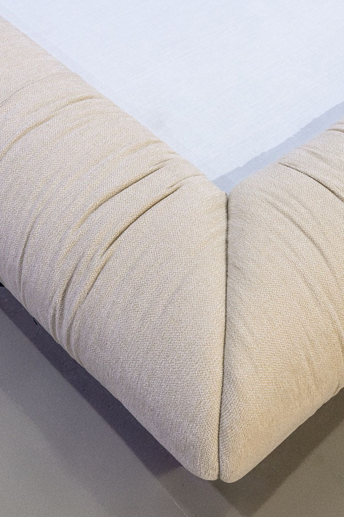 Selini Beige Upholstered Platform Bed