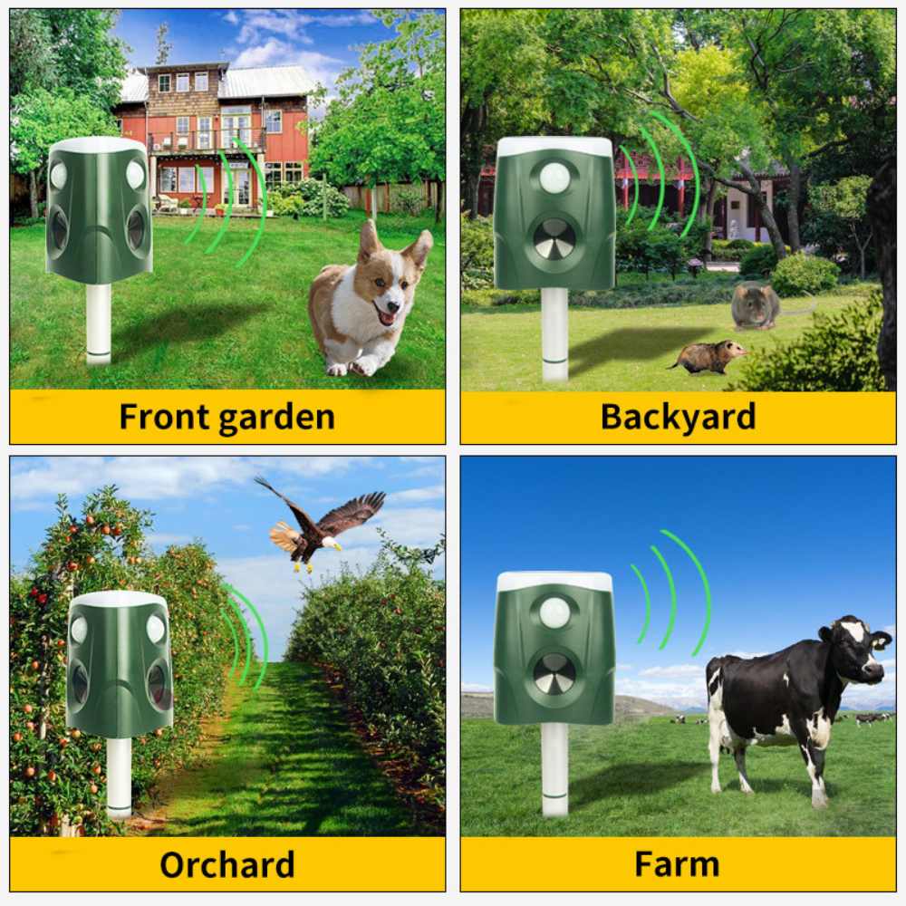 360° All-Around Animal Repellent & Deterrent – 3-in-1 Solution