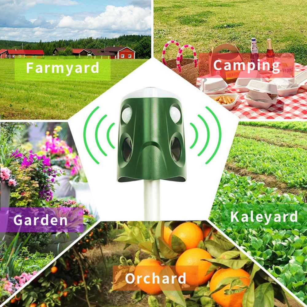 360° All-Around Animal Repellent & Deterrent – 3-in-1 Solution