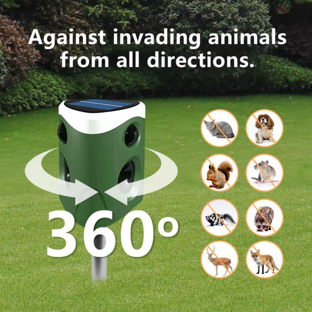 360° All-Around Animal Repellent & Deterrent – 3-in-1 Solution