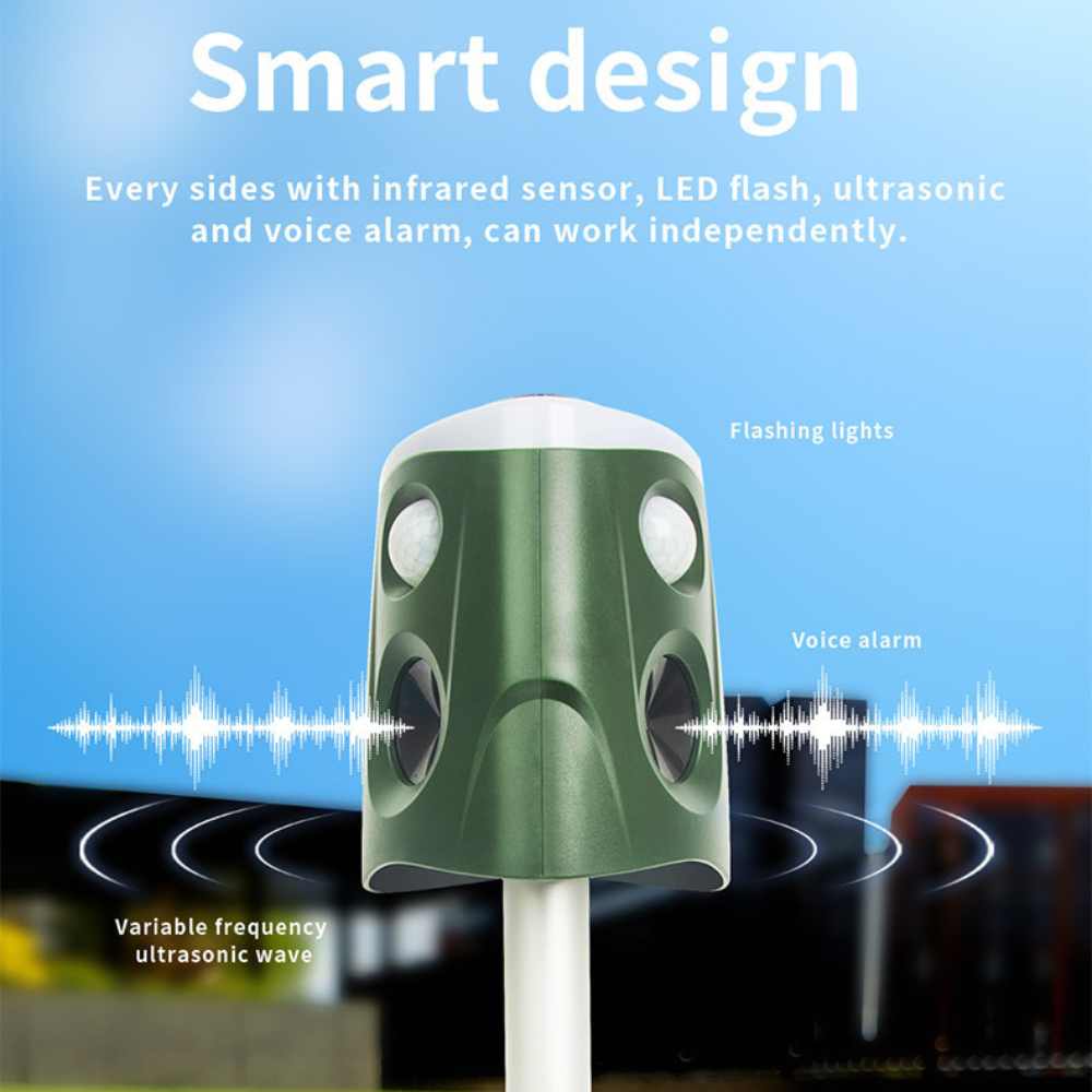 360° All-Around Animal Repellent & Deterrent – 3-in-1 Solution