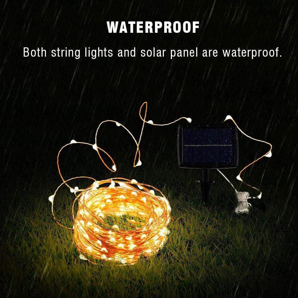 Outdoor Solar String Lights with Clear Cable