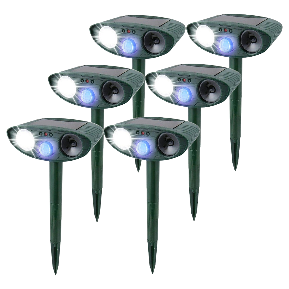 Solar-Powered Ultrasonic Rabbit Repeller with Flashing Light – Effective Rabbit Deterrent
