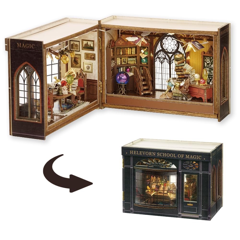 Zenro Miniature Dollhouse Kit with Furniture 1:32 Scale Opened &amp; Closed Mini Cube Wooden Doll House Creative Room for Kids Teens Adults(Magical Fate)