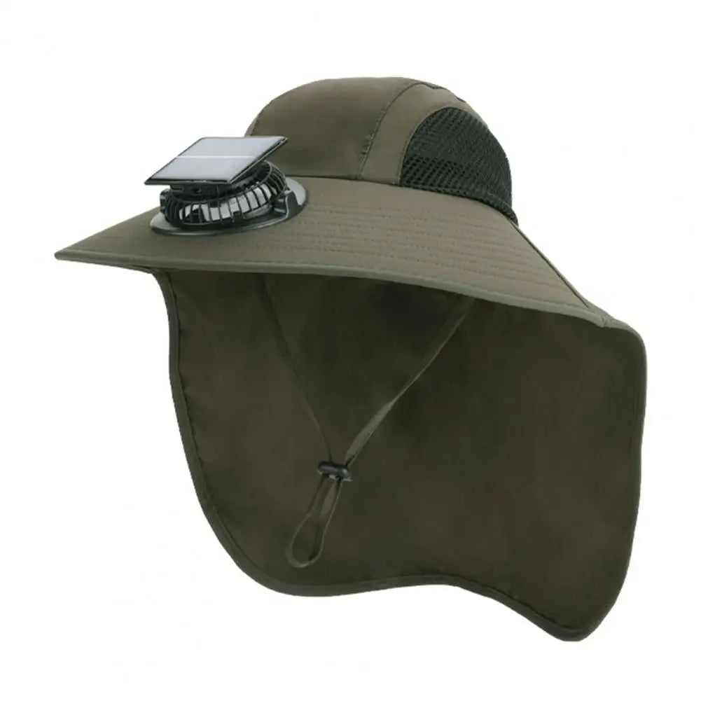 Solar-Powered Fan Hat with Wide Brim for All-Day Cooling and UV Protection