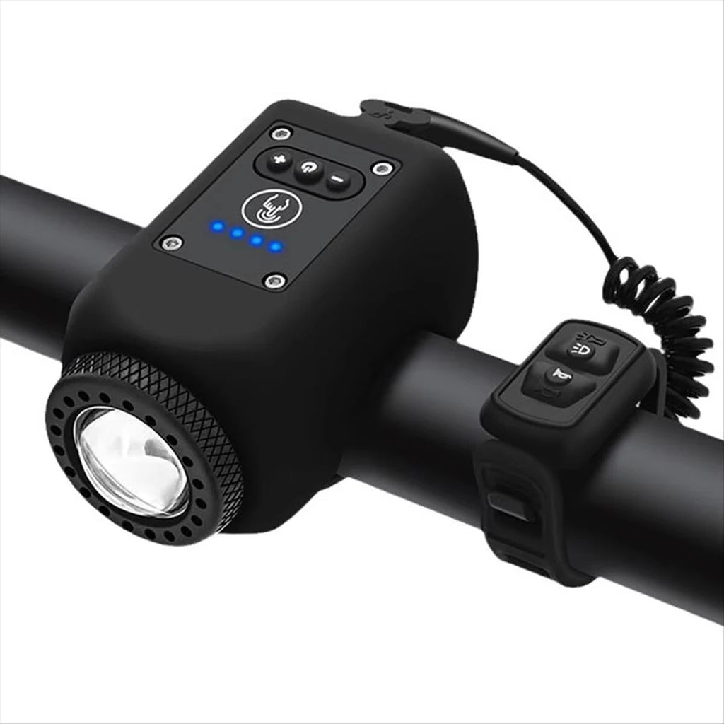 Premium E-Bike Horn & Front Light - Bright LED Headlight with Loud Horn