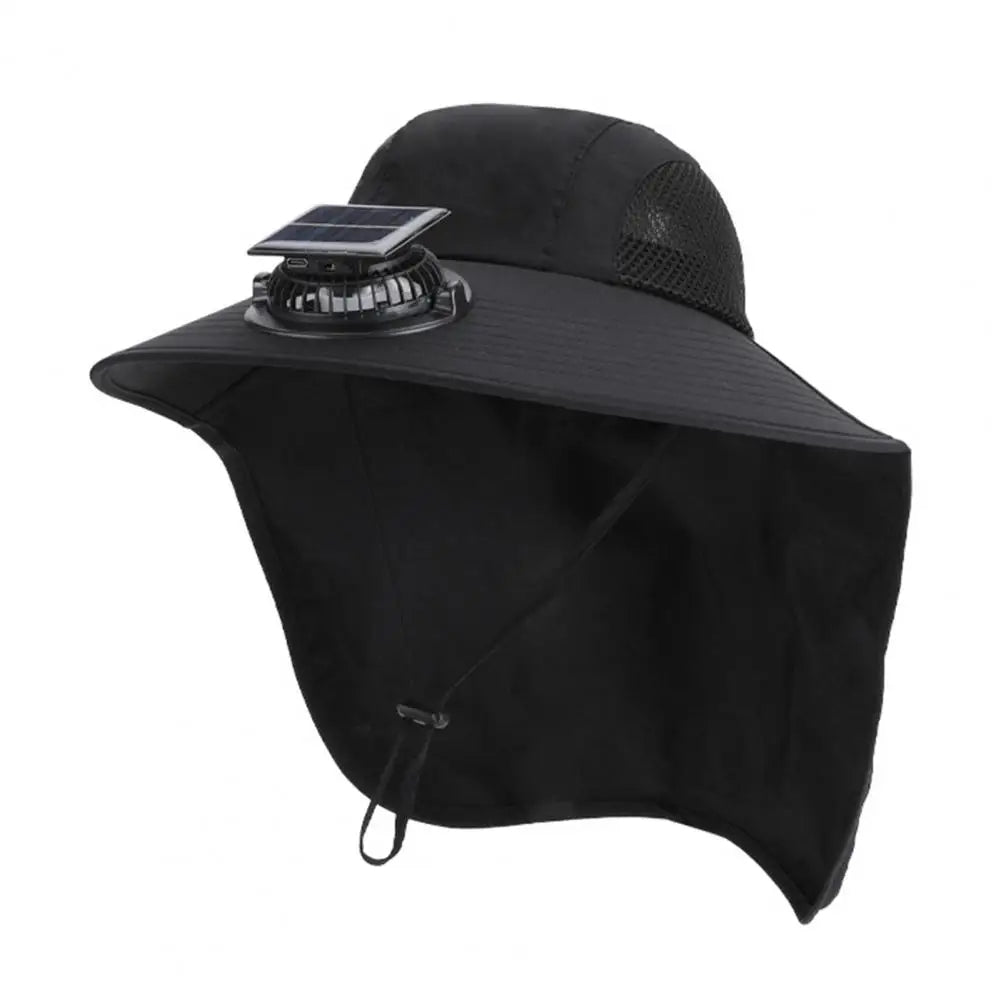 Solar-Powered Fan Hat with Wide Brim for All-Day Cooling and UV Protection
