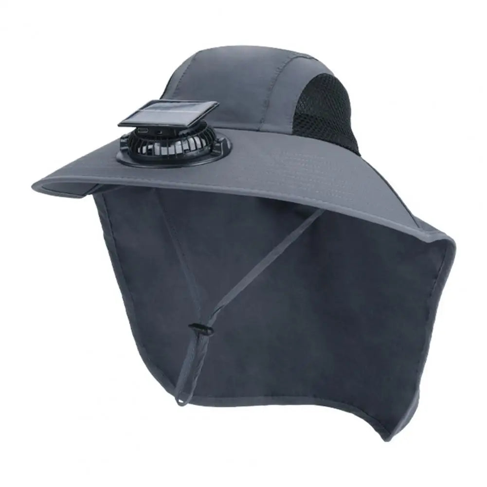 Solar-Powered Fan Hat with Wide Brim for All-Day Cooling and UV Protection