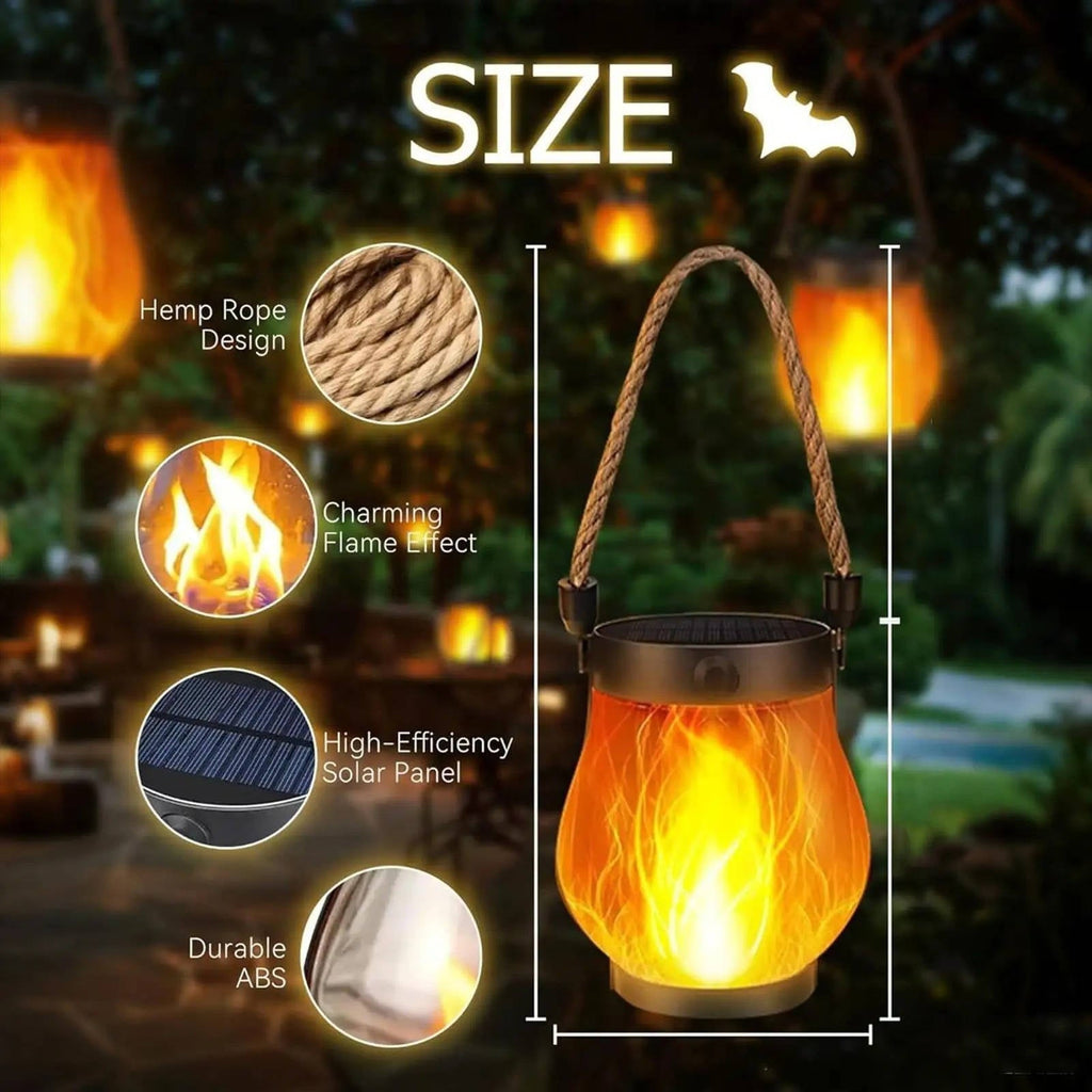Solar-Powered Flame Lanterns for Outdoor Porch Lighting