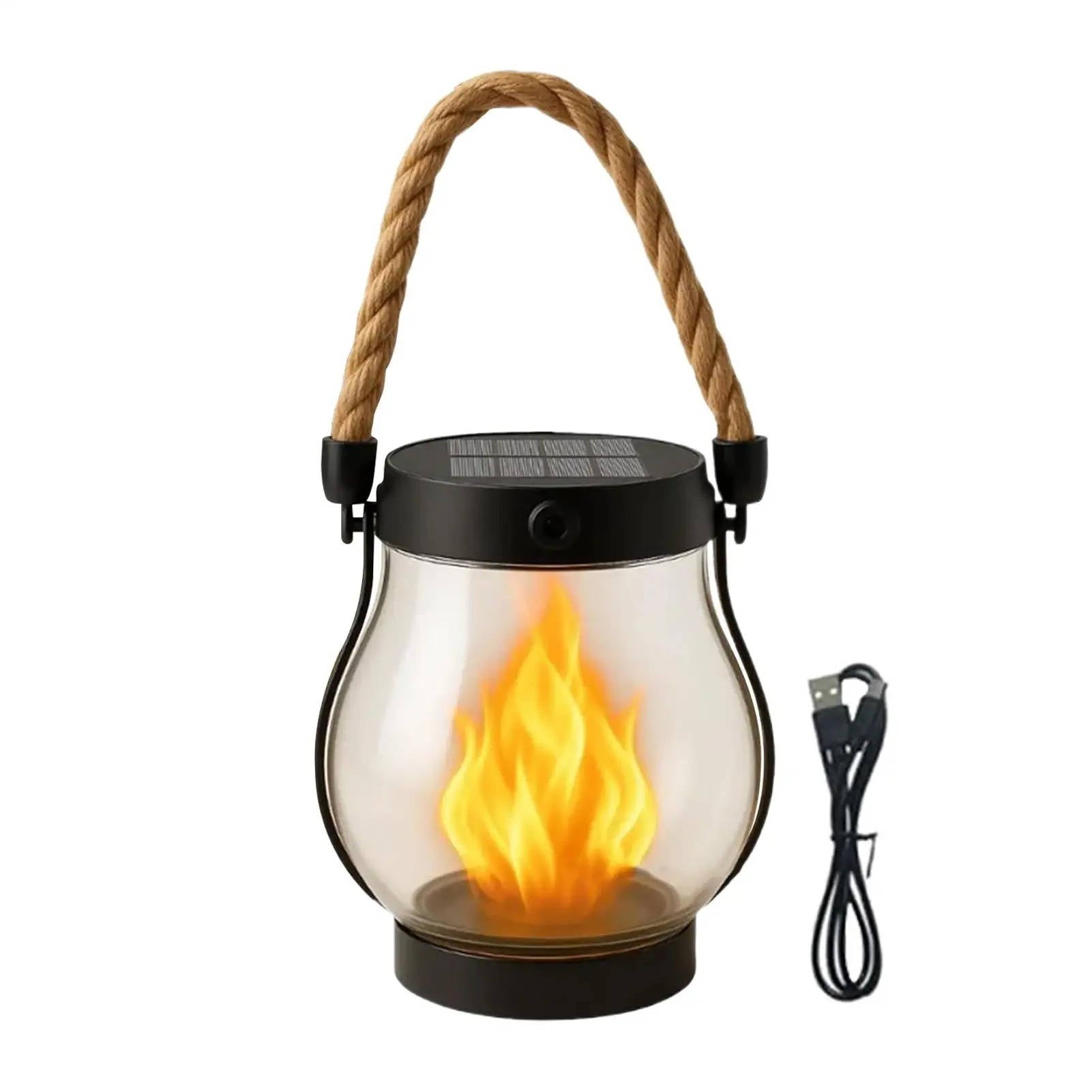 Solar-Powered Flame Lanterns for Outdoor Porch Lighting