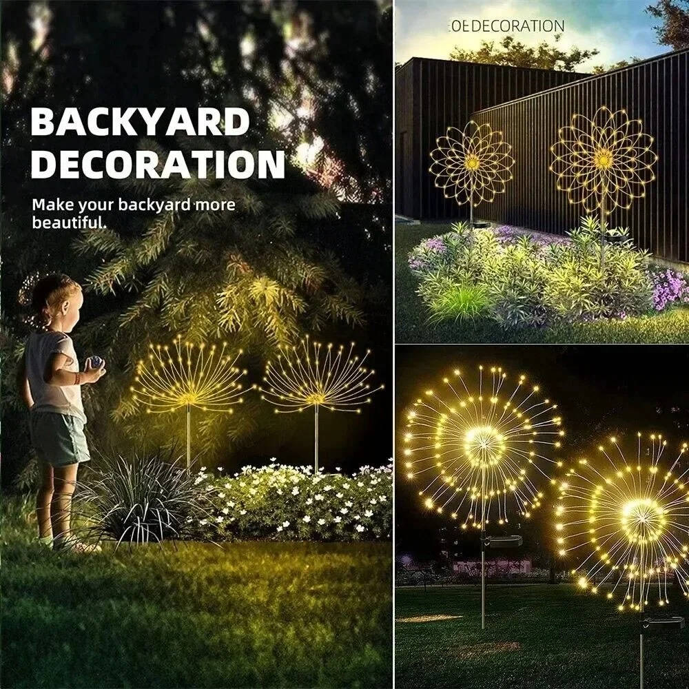 Sparkling Firework Lights for Outdoor Garden Decor