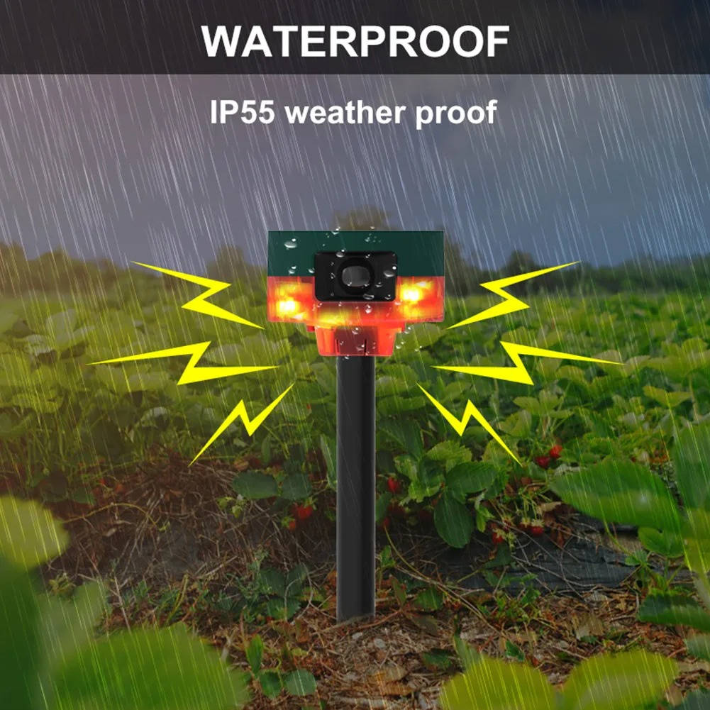 360-Degree Solar-Powered Animal Repeller for Pigeons, Birds, Wild Boar, Rabbits, and Deer