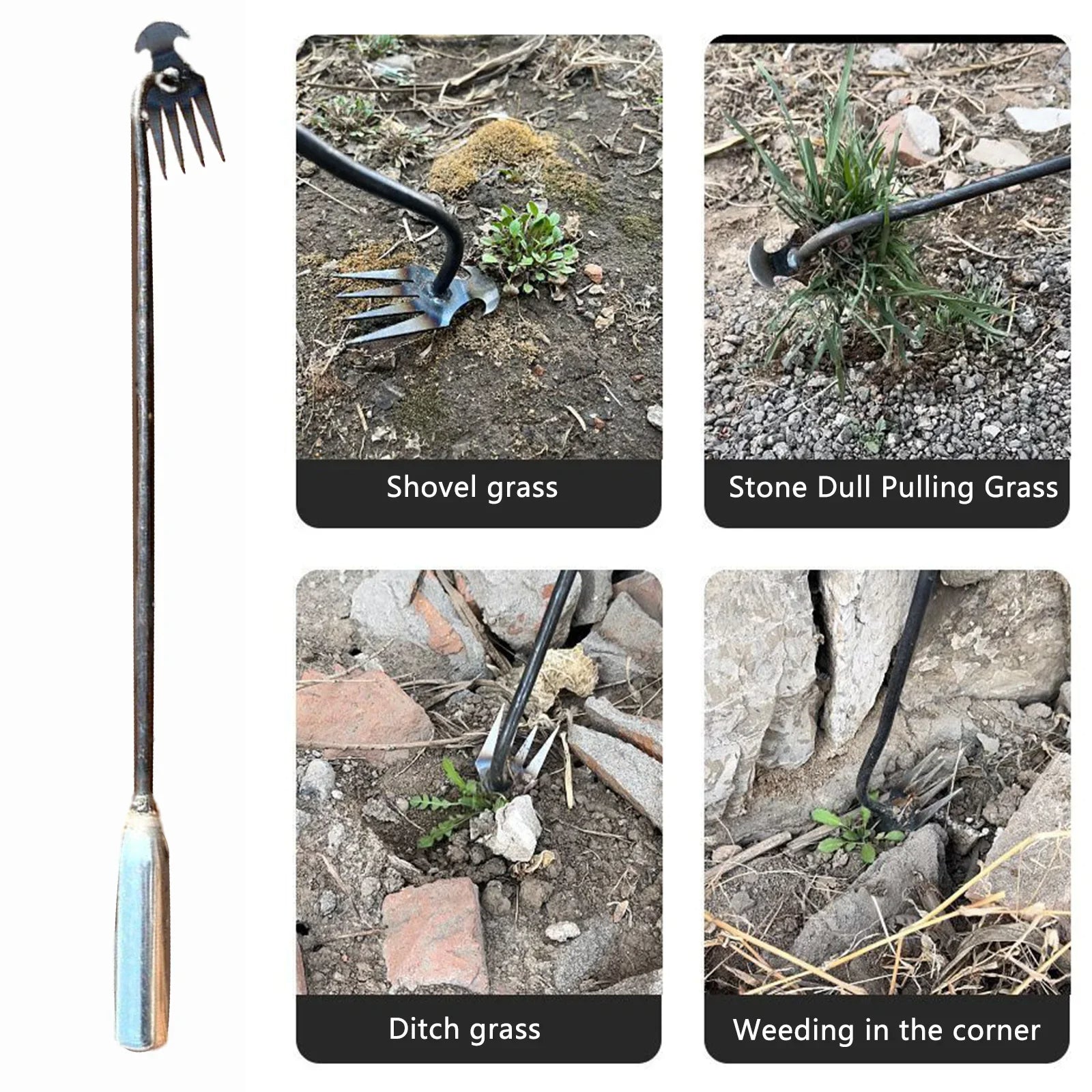 Crescent Long-Handled Weeder Tool for Easy Weeding