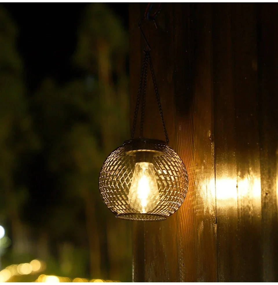 Solar-Powered Outdoor Hanging Lantern for Warm, Eco-Friendly Glow