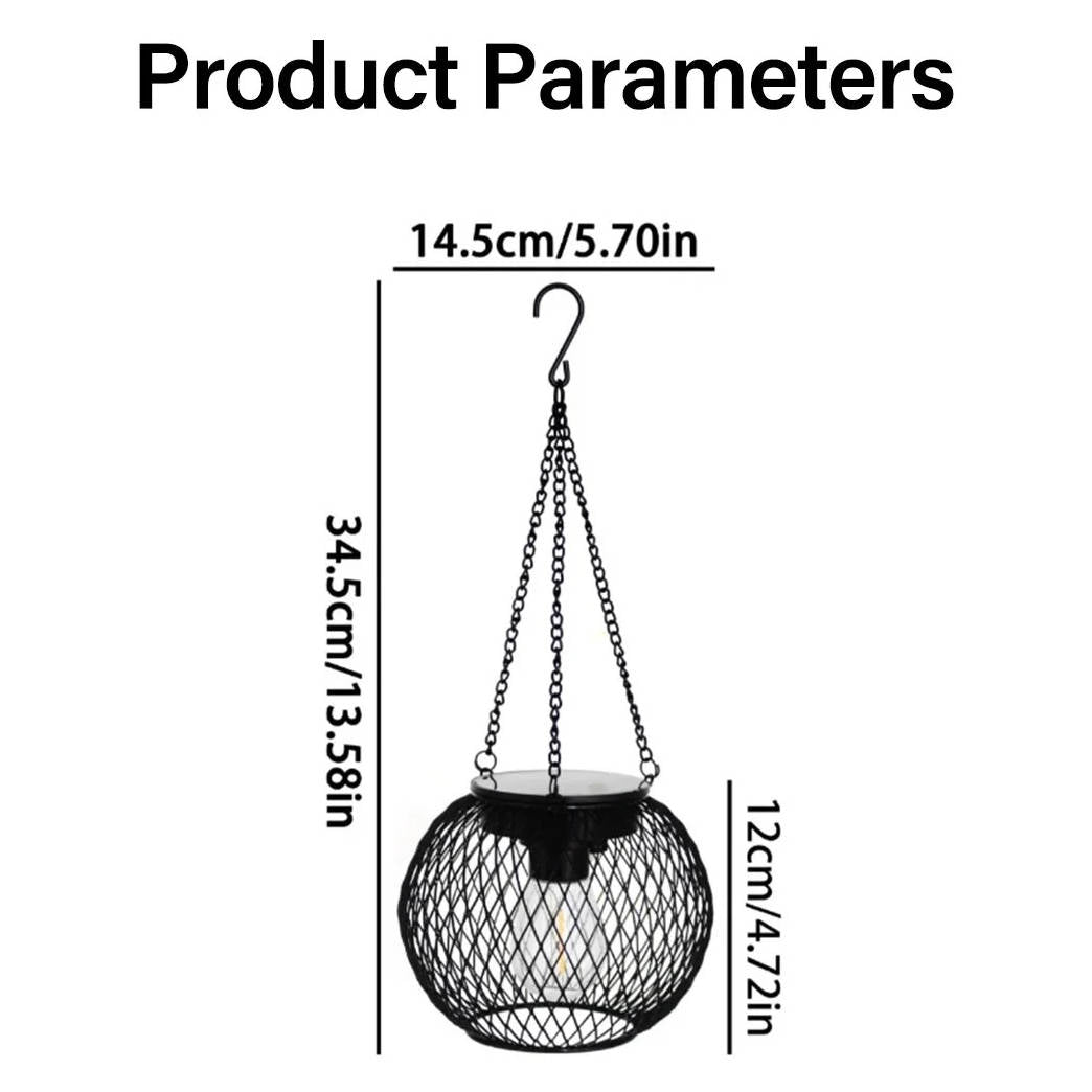 Solar-Powered Outdoor Hanging Lantern for Warm, Eco-Friendly Glow