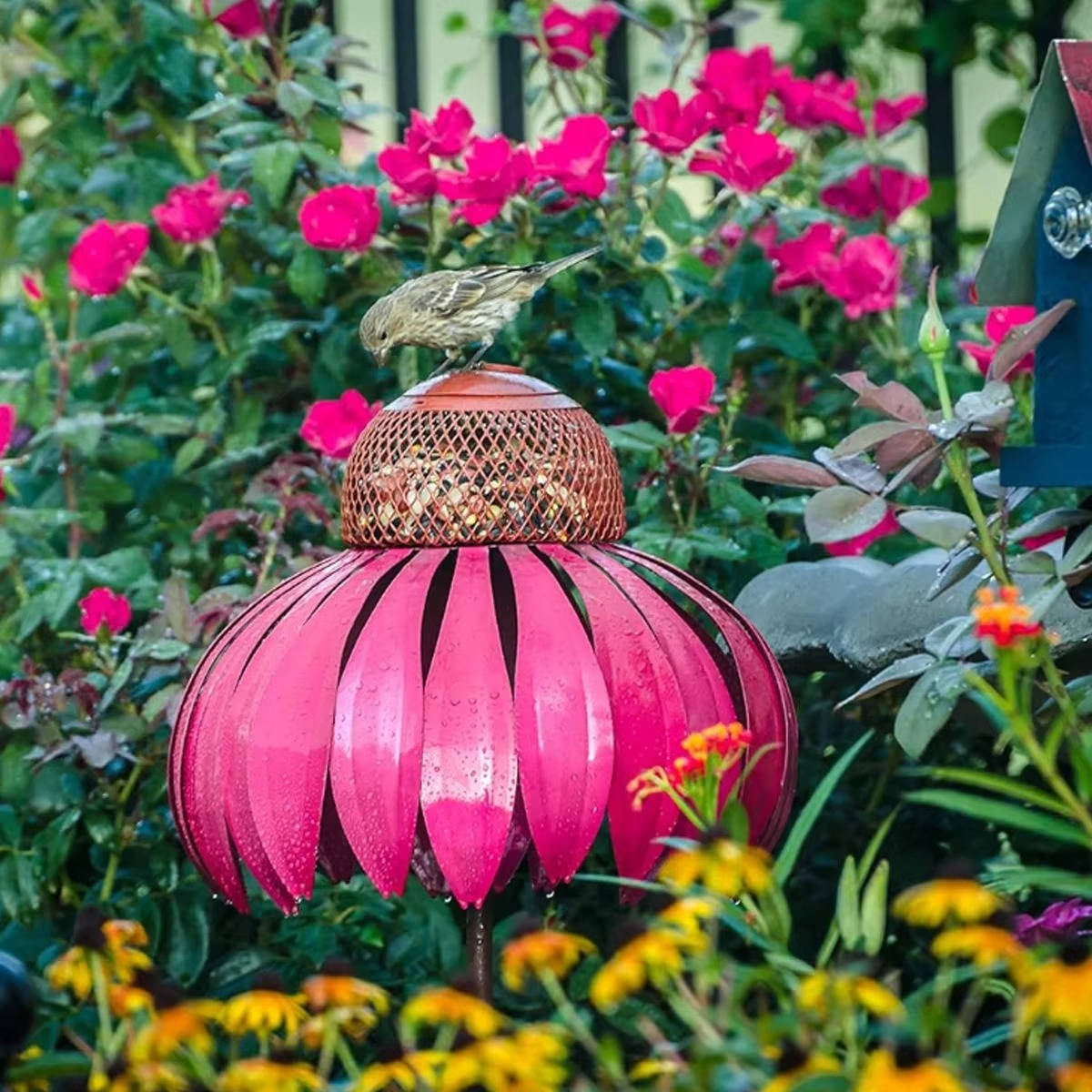 Blooming Flower Bird Feeder for Outdoor Gardens