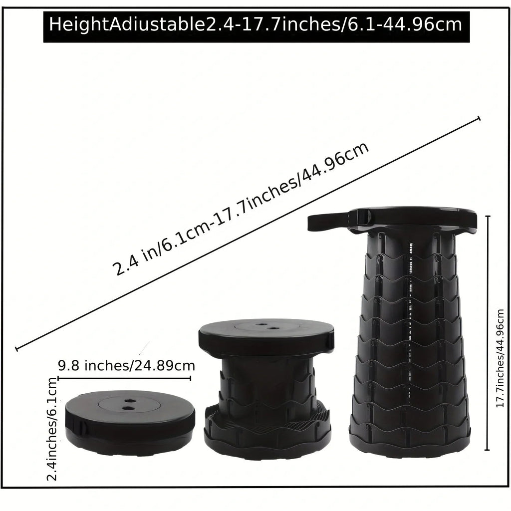 Portable Telescoping Stool – Collapsible Fold-Up Seat for Easy, Anywhere Seating