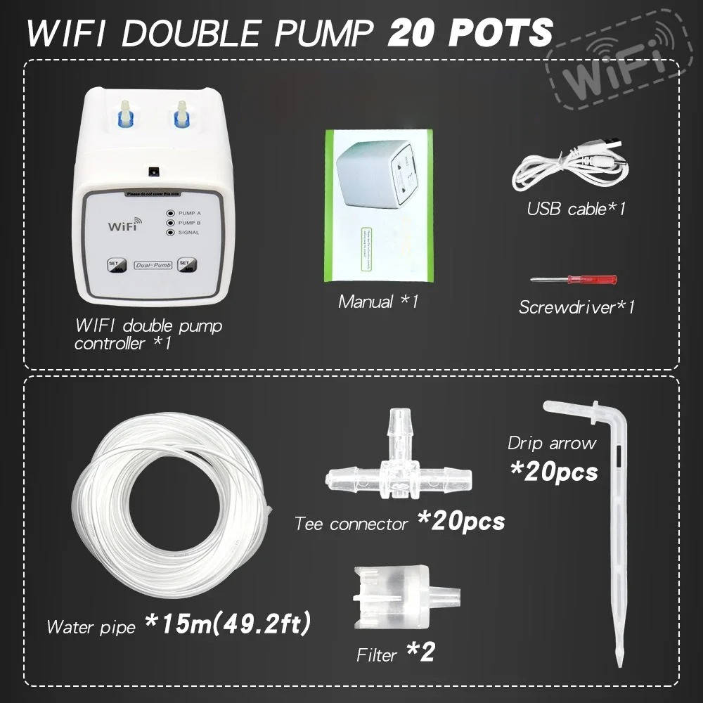 WiFi Smart Automatic Plant Watering System — Supports Up to 20 Pots