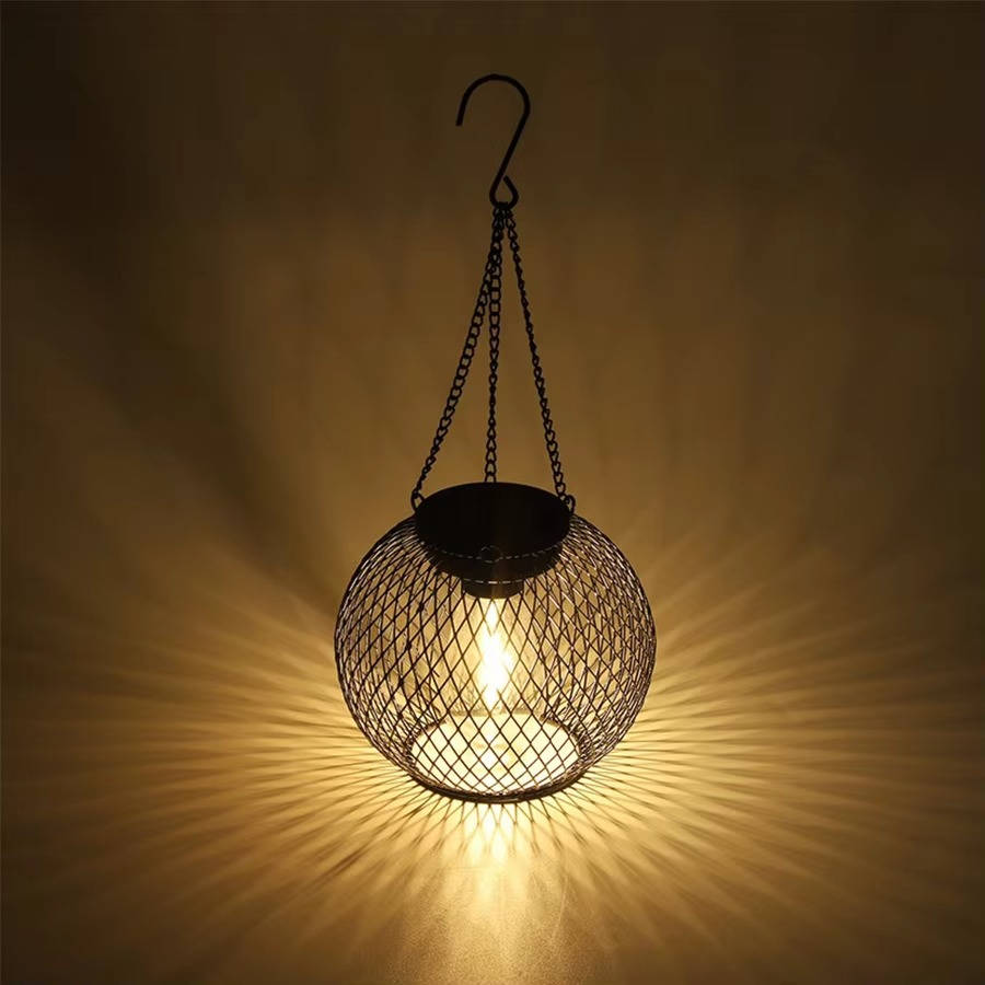 Solar-Powered Outdoor Hanging Lantern for Warm, Eco-Friendly Glow