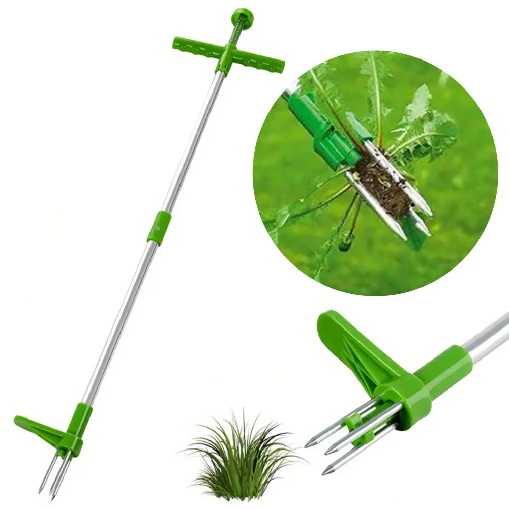Ergonomic Long-Handle Weed Puller with Foot Pedal and Claw Design for Effortless Weeding