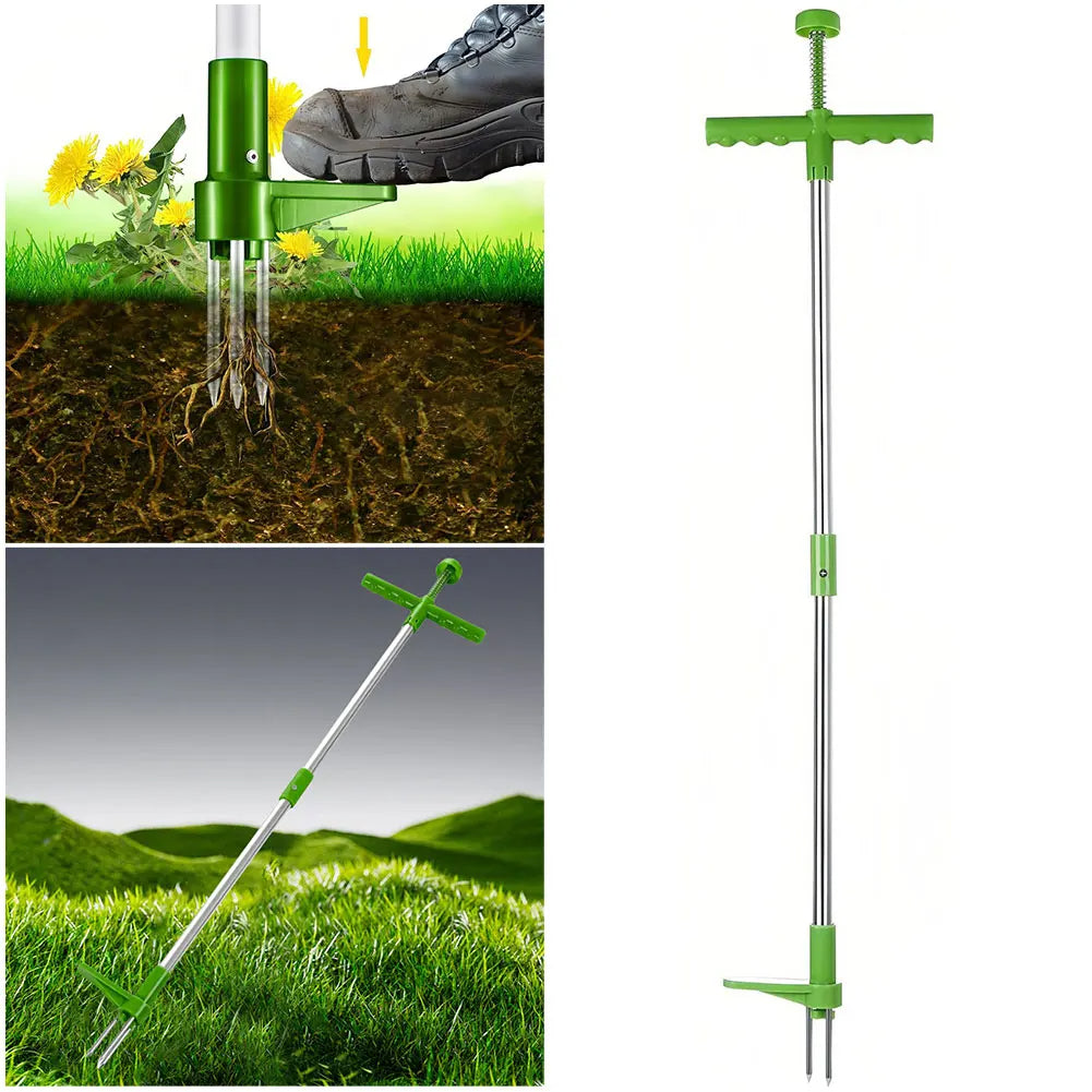 Ergonomic Long-Handle Weed Puller with Foot Pedal and Claw Design for Effortless Weeding