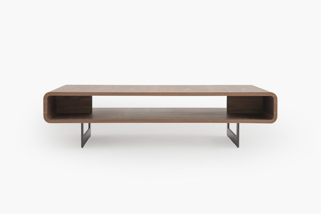 Flowwood Coffee Table with Shelf in Sleek Walnut