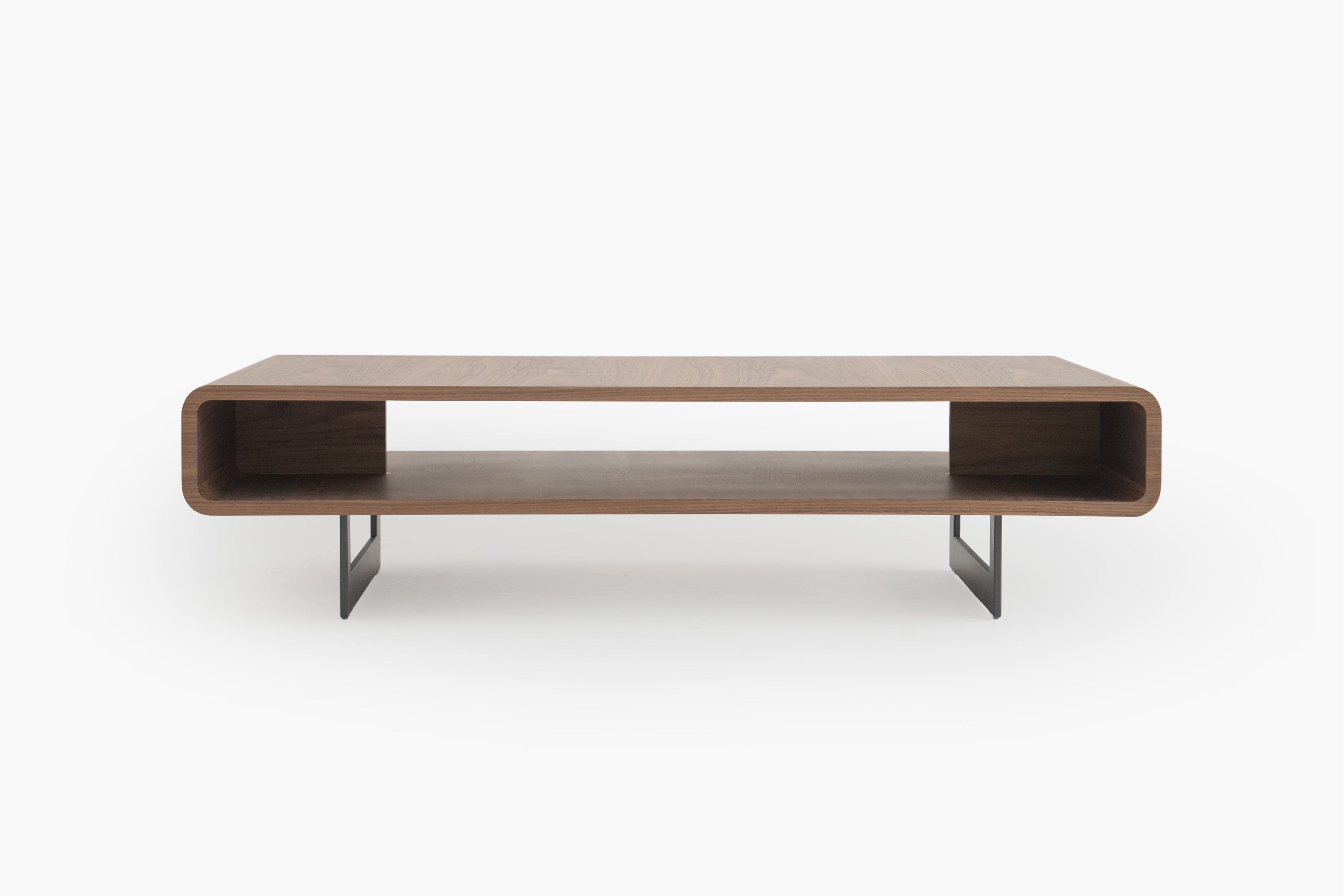 Flowwood Coffee Table with Shelf in Sleek Walnut