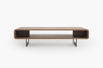 Flowwood Coffee Table with Shelf in Sleek Walnut