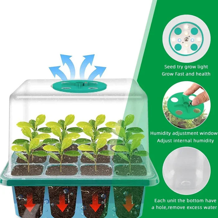 Indoor Household Nursery Pot with Built-In Grow Light — Seed Starter Tray for Healthy, Fast Seedling Growth