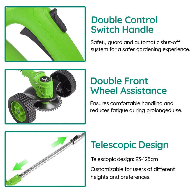 High-Performance Cordless Grass Trimmer - Battery-Powered Electric String Trimmer